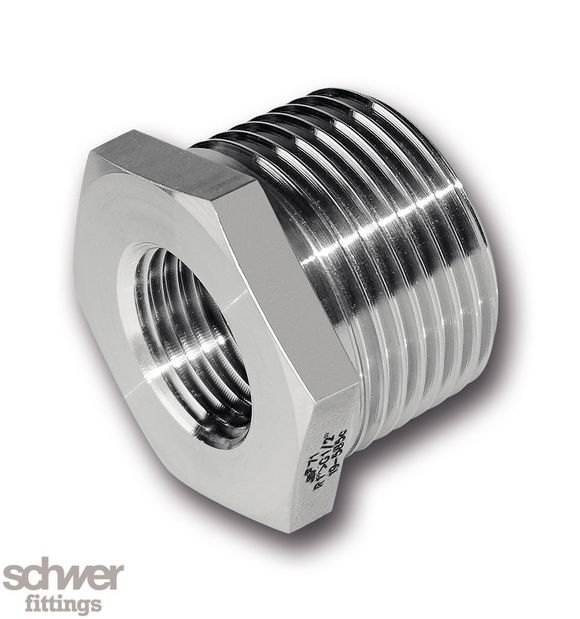 Hexagonal Bush - outside with BSP taper thread to DIN EN 10226 / ISO 7-1, 
inside with parallel BSP thread to EN ISO 228-1