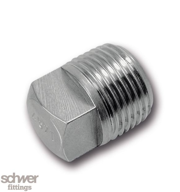 Square Plug - with BSP taper thread to DIN EN 10226 / ISO 7-1