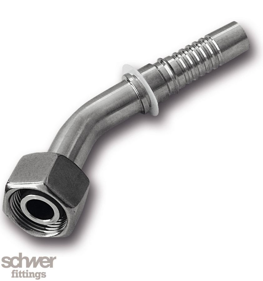 ﻿﻿Interlock Hose Tail Swivel Female 45° DKO
