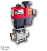 3-piece ball valve with actuator, electric