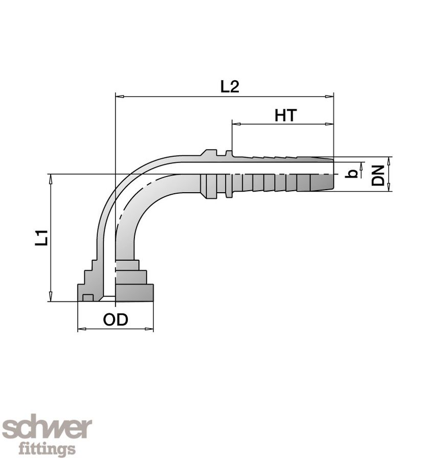 SAE Schlauchstutzen 90° 6000 PSI