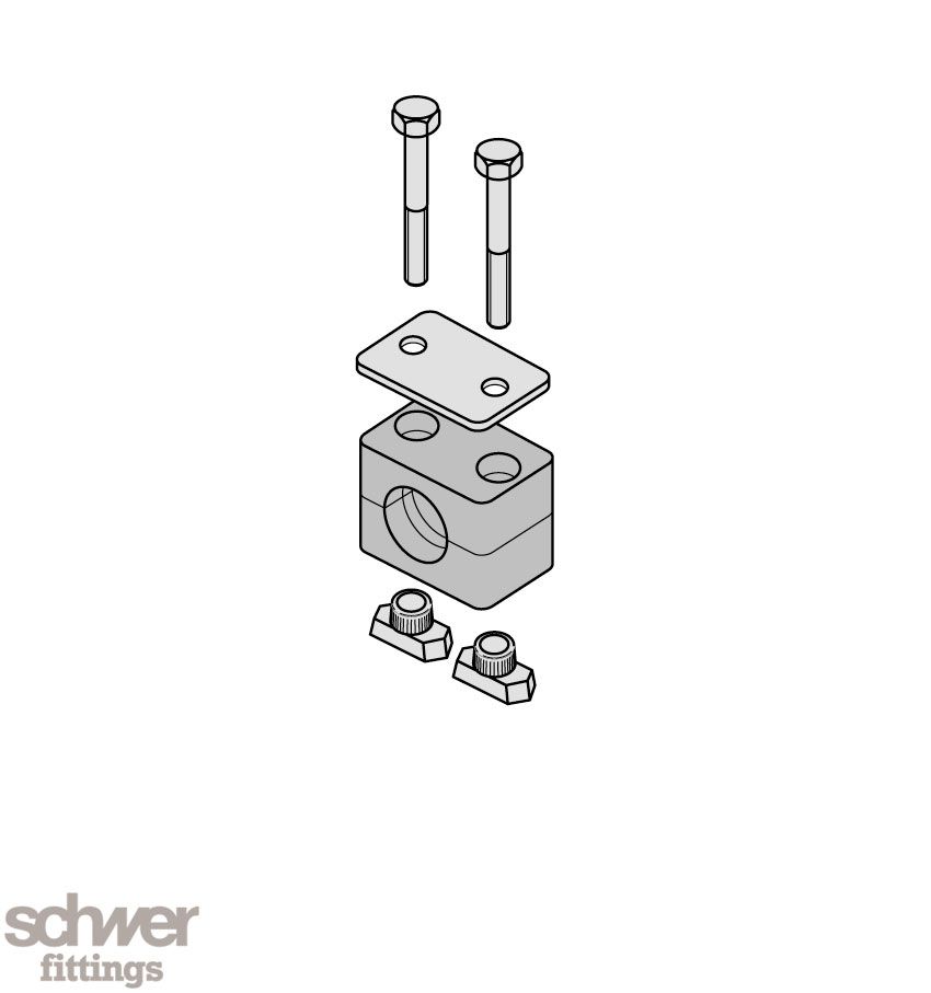 Pipe Clamp, light series, Complete