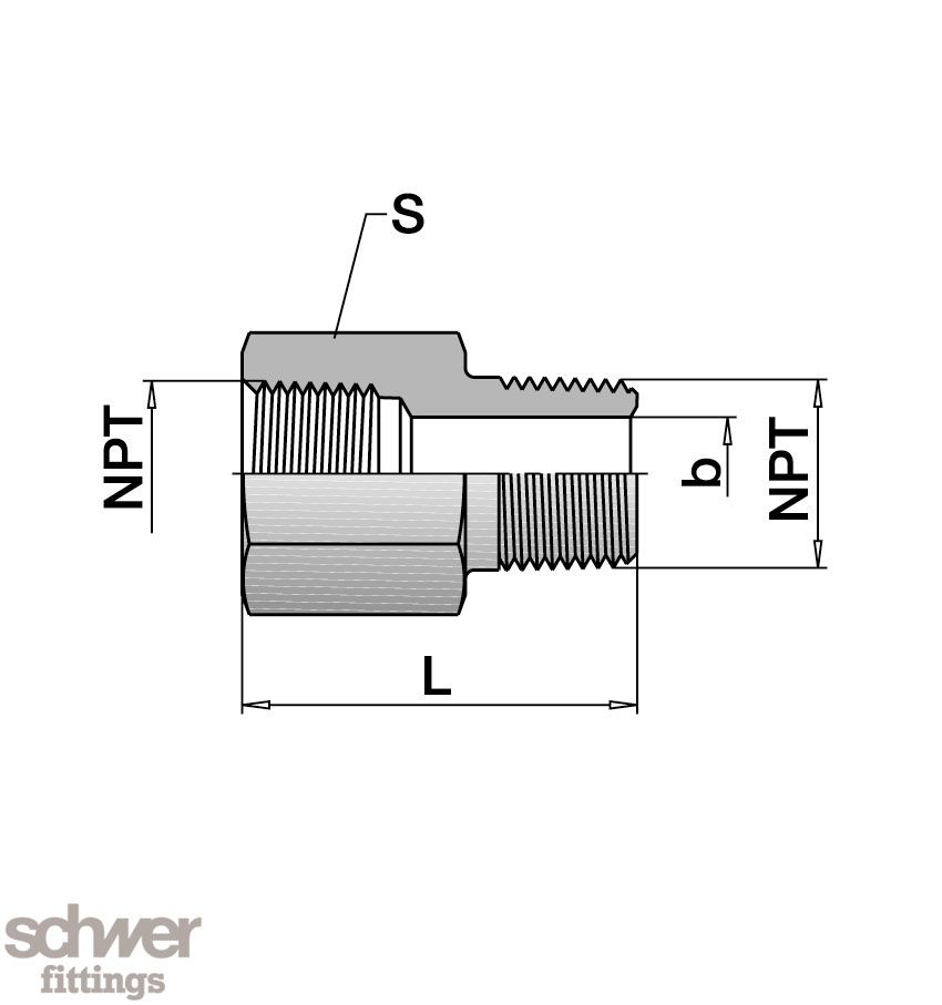 Innen-Aussengewinde Adapter