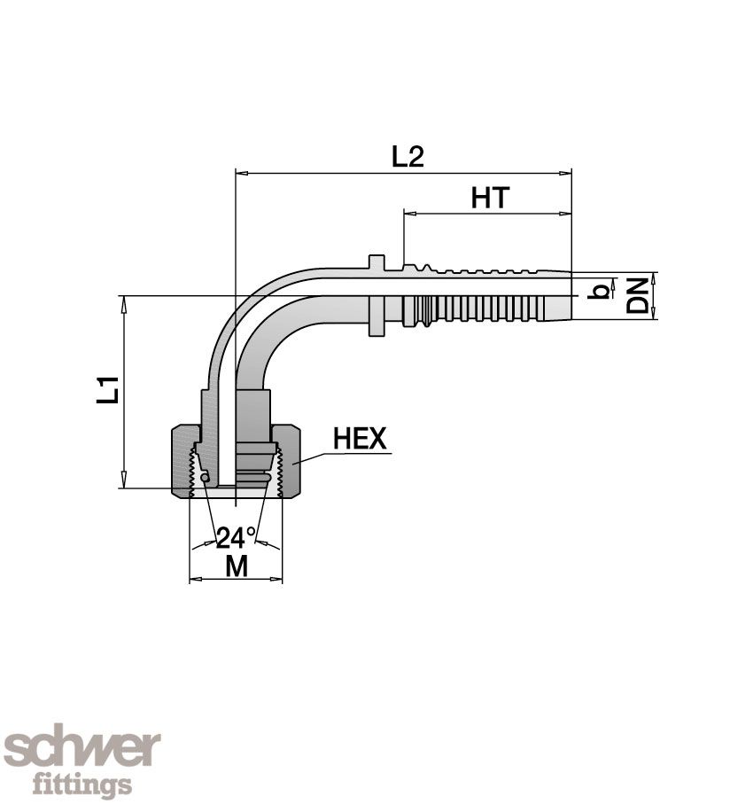 ﻿﻿Interlock Schlauchstutzen 90° DKO
