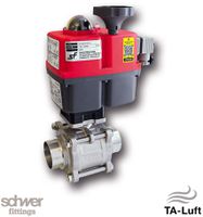 带电动执行器的三片式球阀