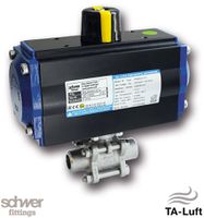 带单作用气动执行器的三片式球阀