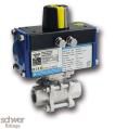 3-part. actuator ball valve, pneumatic, double-acting