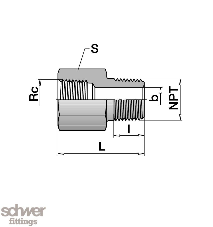 Innen-Aussengewinde Adapter