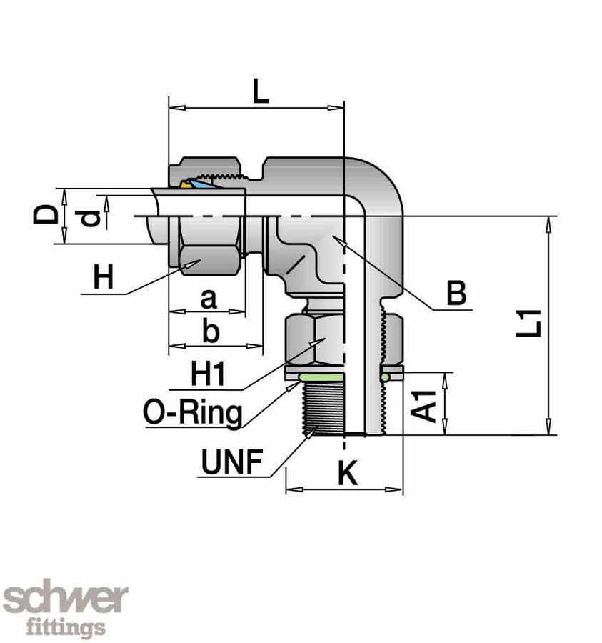 Einstellbarer Einschraubwinkel SAE / MS