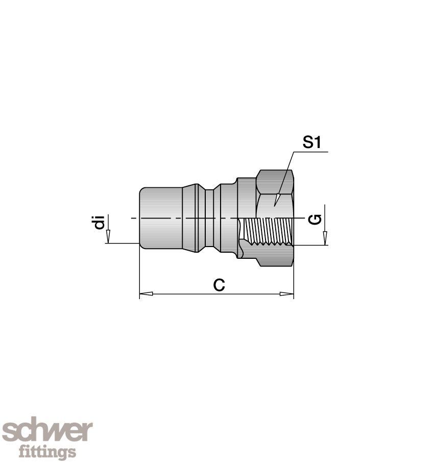 High Pressure Coupling, non valved: Plug