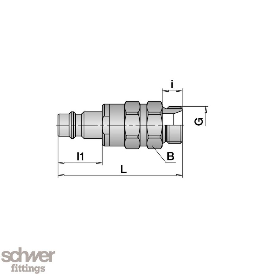 stecker cu închidere, cu filet exterior