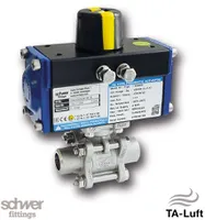 带双作用气动执行器的三片式球阀