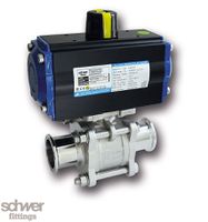 3-part. actuator ball valve, pneumatic, double-acting