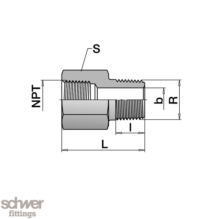 Innen-Aussengewinde Adapter