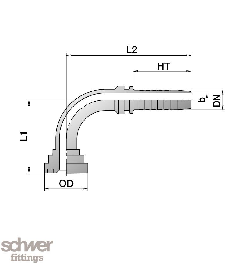 SAE Schlauchstutzen 90° 6000 PSI