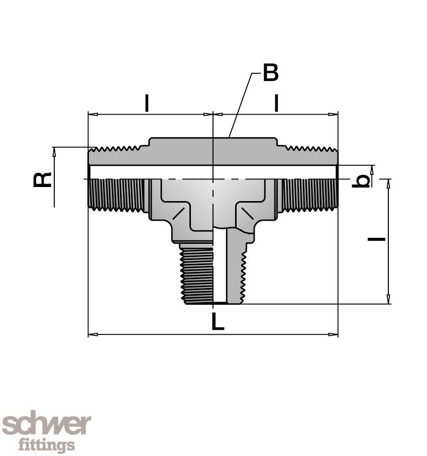T-Stück mit Aussengewinde