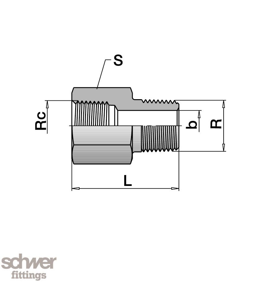Innen-Aussengewinde Adapter