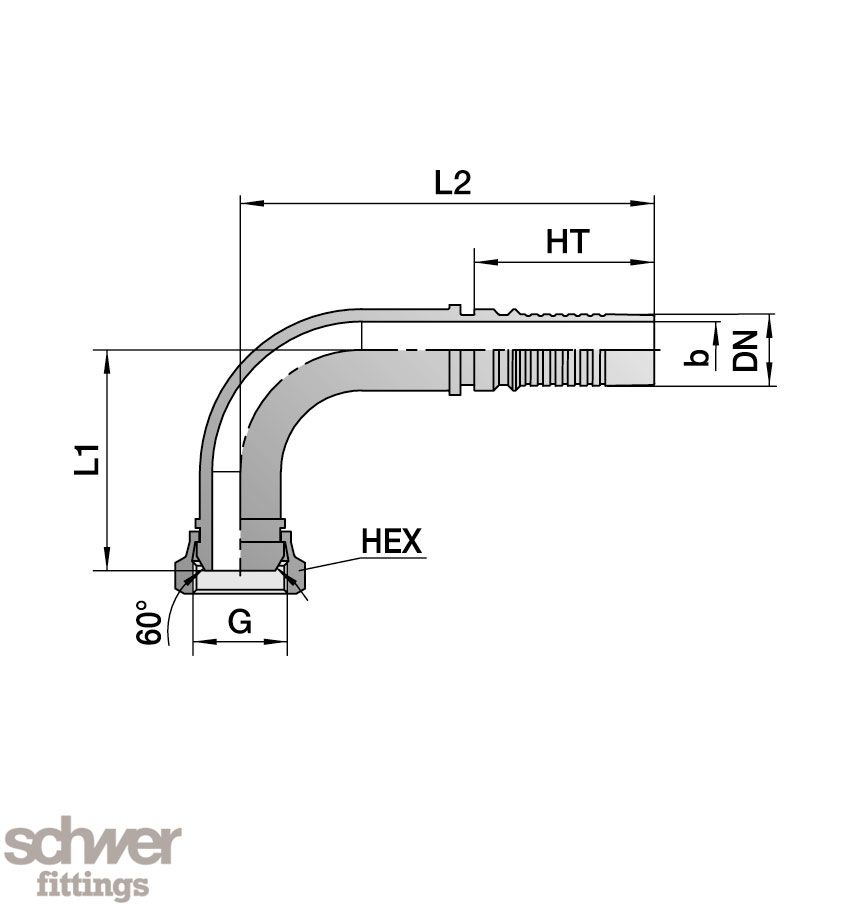 ﻿﻿Interlock 软管接头 90° DKR