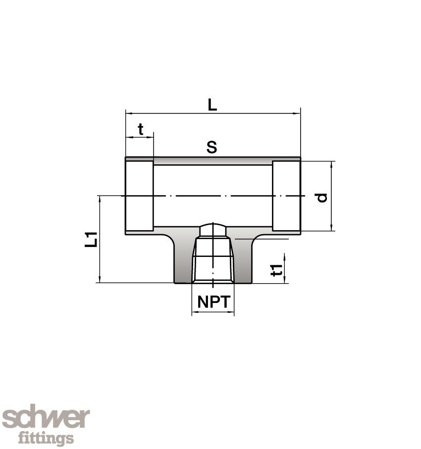 Insteek T-opschroef fitting