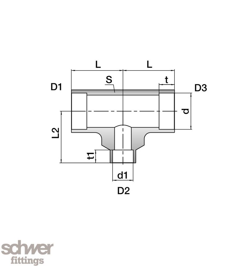 Insteek T reduceer fitting