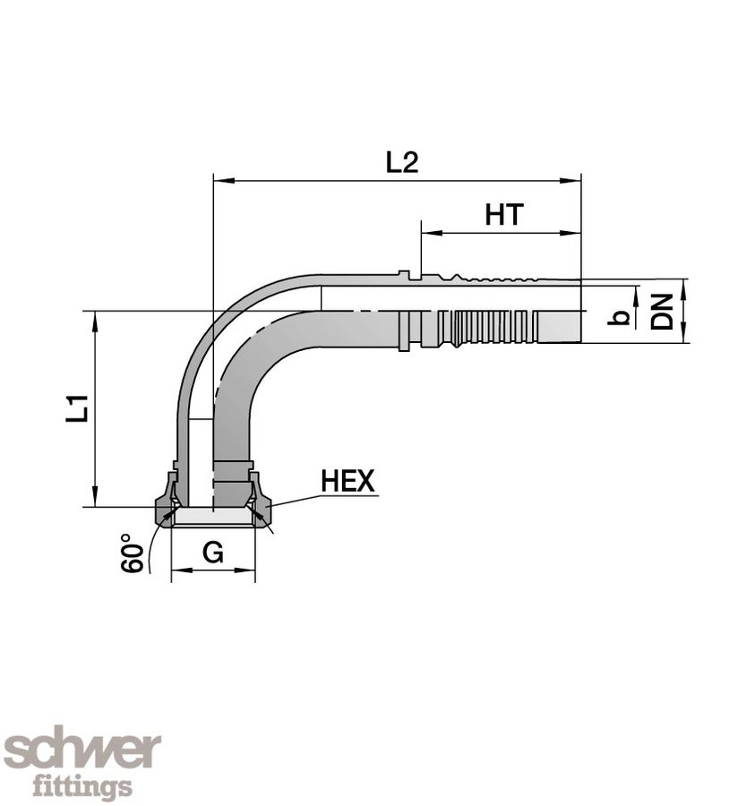 ﻿﻿Interlock 软管接头 90° DKR