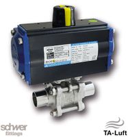 带双作用气动执行器的三片式球阀