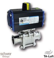 带双作用气动执行器的三片式球阀