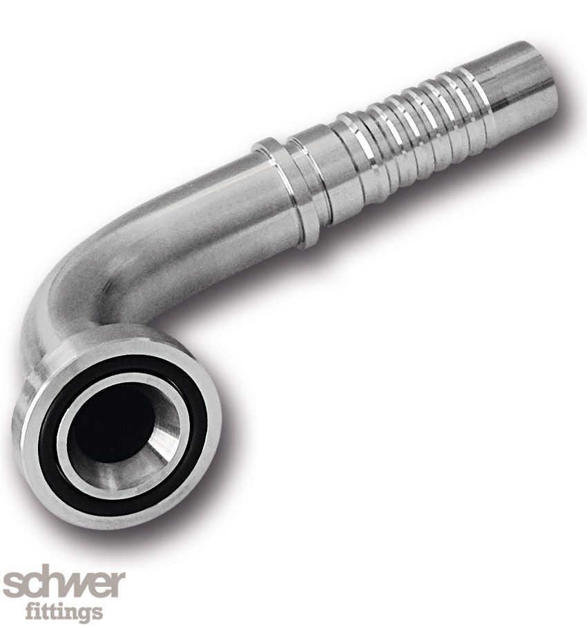 ﻿﻿Interlock SAE Flange Hose Tail 90° 3000 PSI
