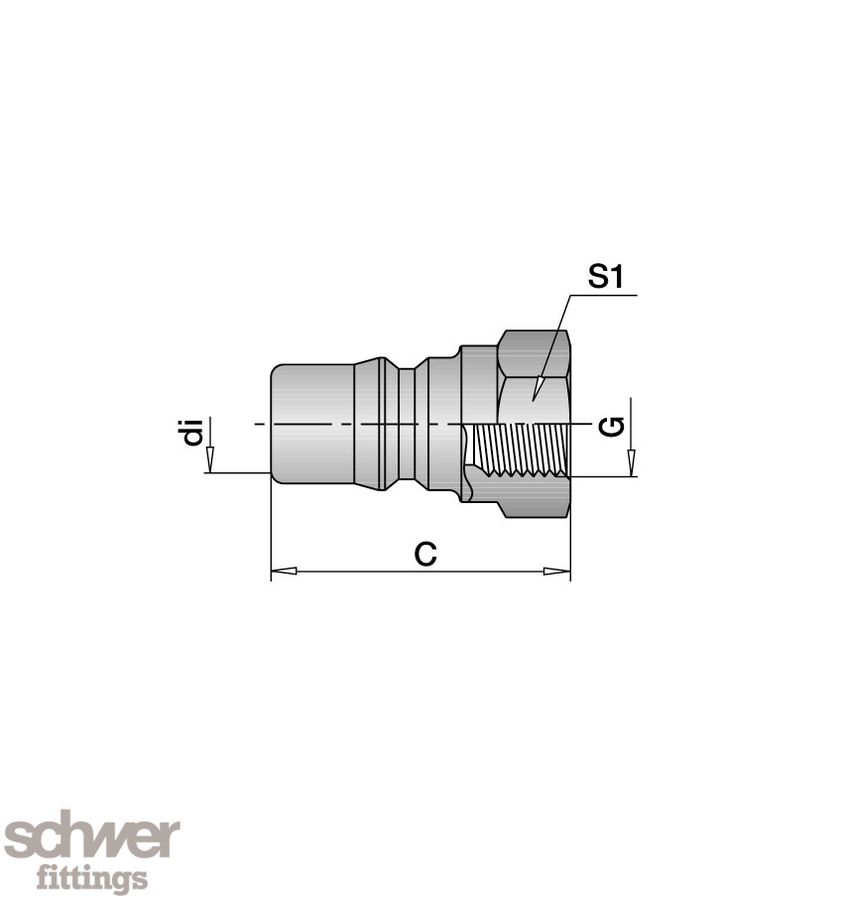 High Pressure Coupling, non valved: Plug