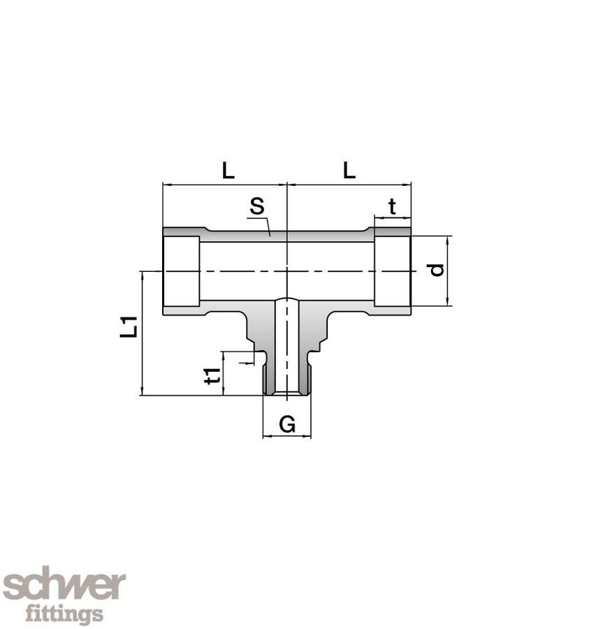 Insteek T-inschroef fitting