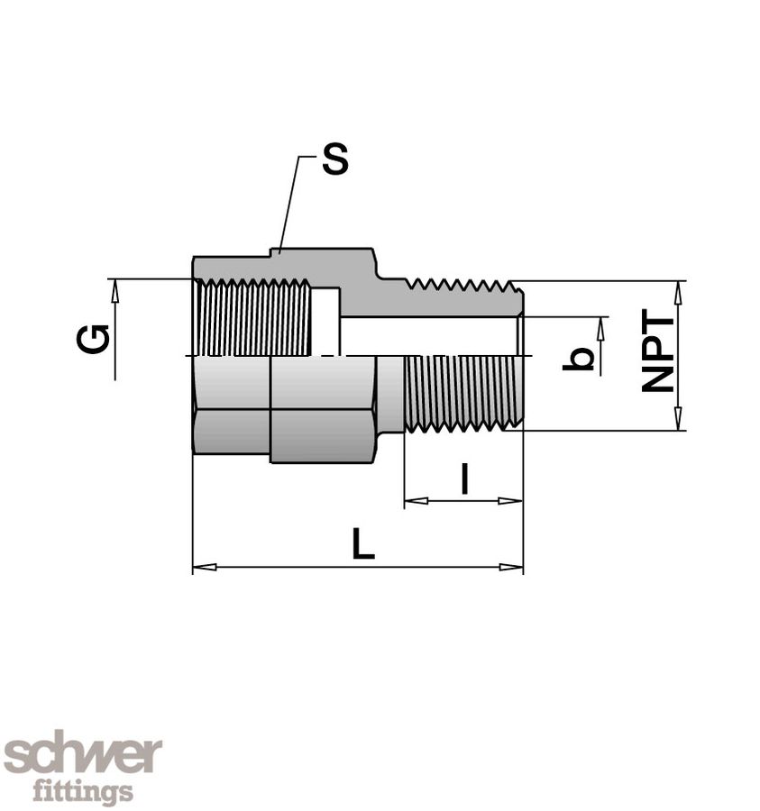 Innen-Außengewinde Manometer-Adapter