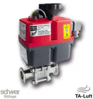 3-teiliger Kugelhahn mit Stellantrieb, elektrisch