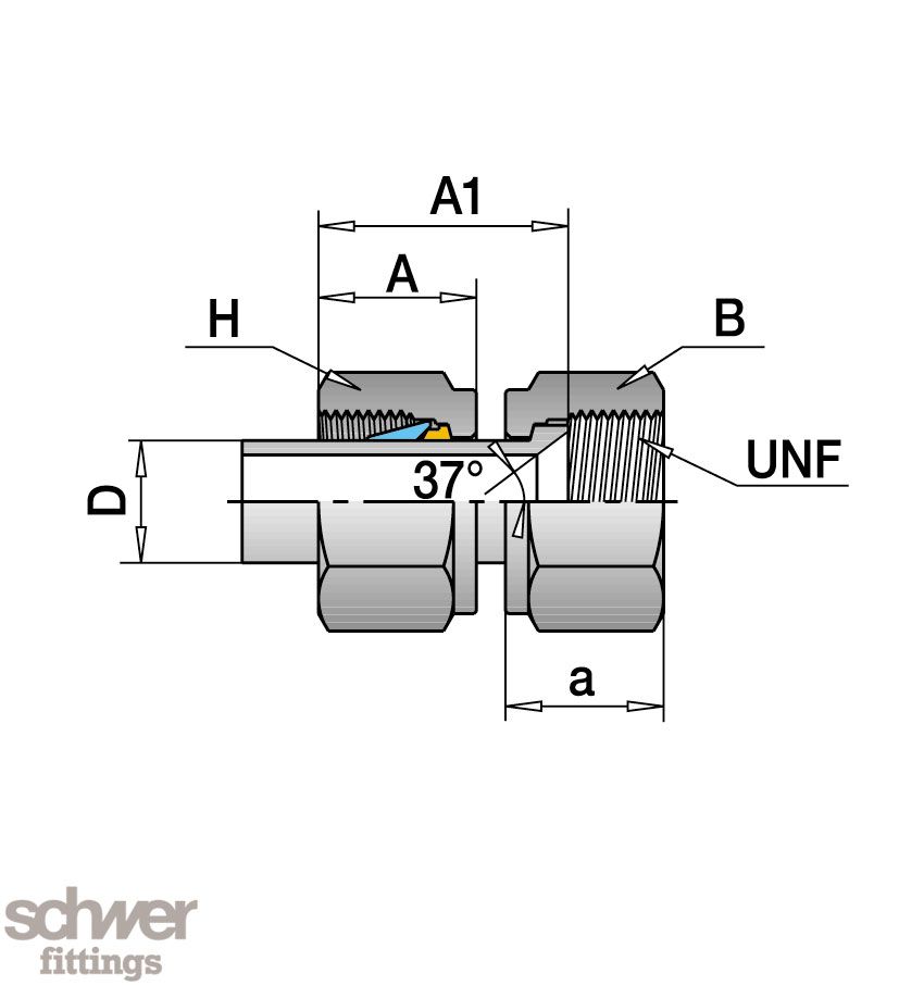 ﻿Adaptateur pour tube évasé JIC 37°