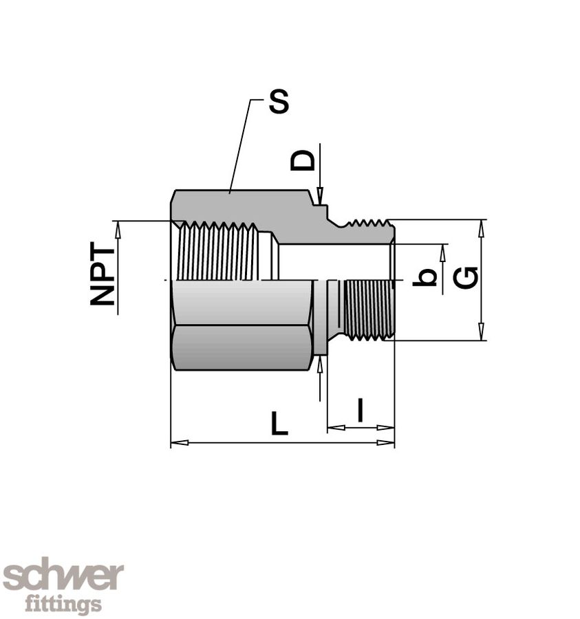 Innen-Aussengewinde Adapter