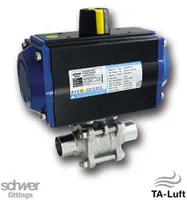 带单作用气动执行器的三片式球阀