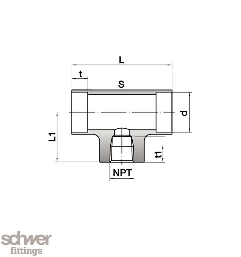 Insteek T-opschroef fitting