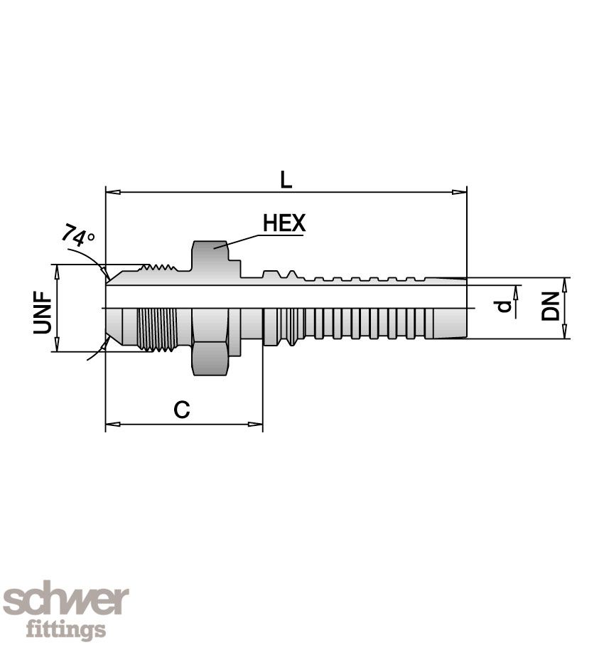 ﻿﻿Interlock Hose Tail JIC Male AGJ