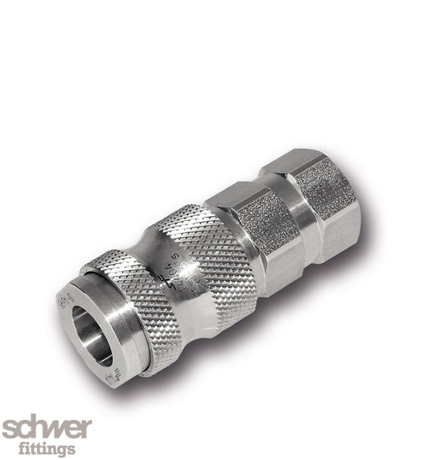Quick coupling valved, with G-Inside Thread