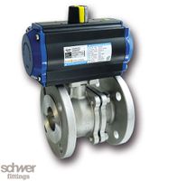 2-part. actuator ball valve, pneumatic, double-acting