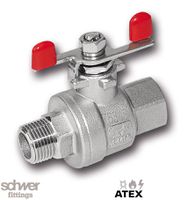 两片式直通球阀，带蝴蝶柄